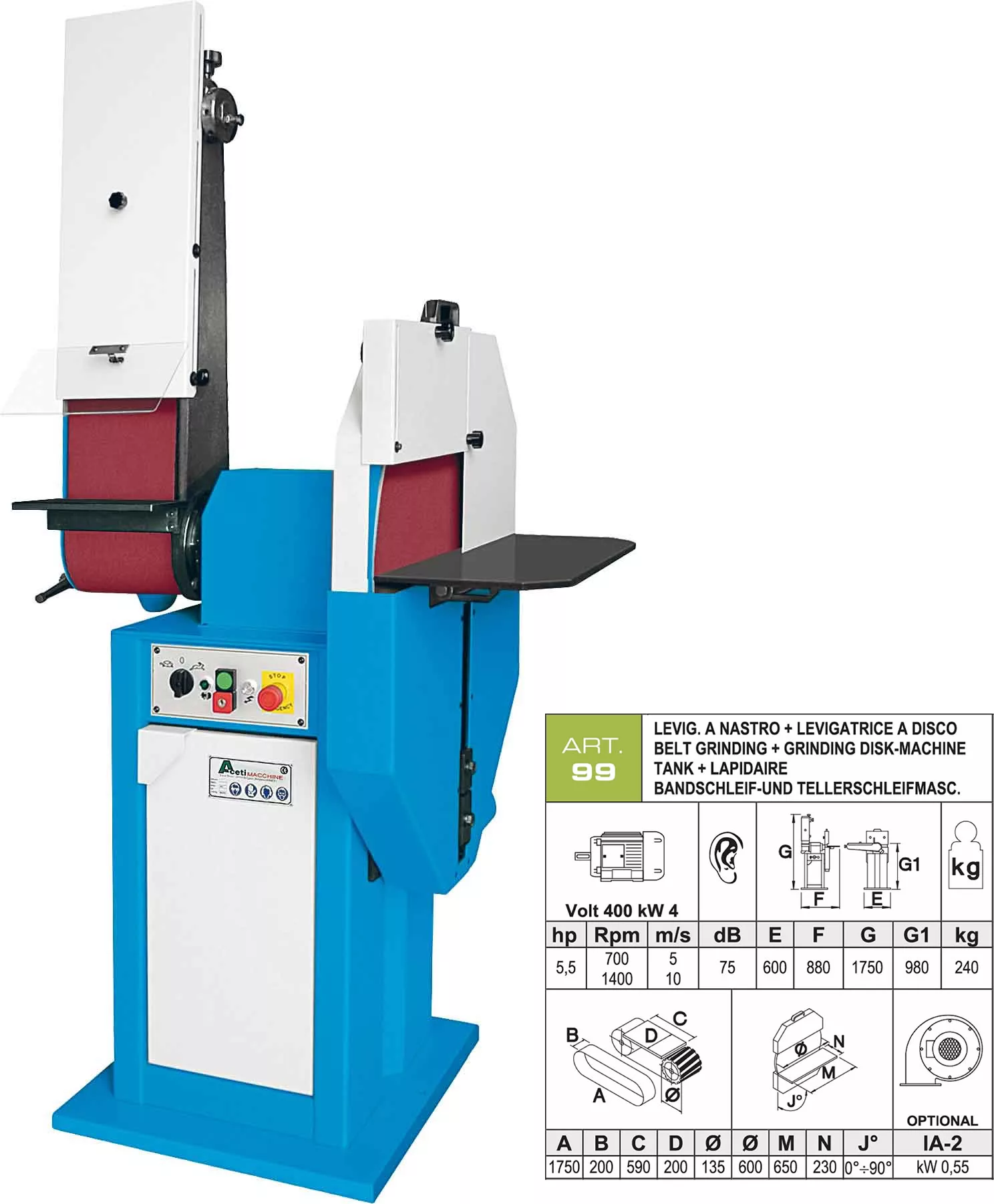 szlifierka taśmowa, obróbka powierzchni, szlifowanie, aceti, A99